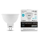 Лампа Gauss 13524 GU5.3 3.5W 4100K полусфера матовая Elementary MR16