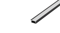 Встраиваемый алюминиевый профиль, 18,4х7х2000мм. В комплекте матовый экран, 4 торцевые заглушки, 4 крепежа, черный Donel DN18M1807B2Set DN18