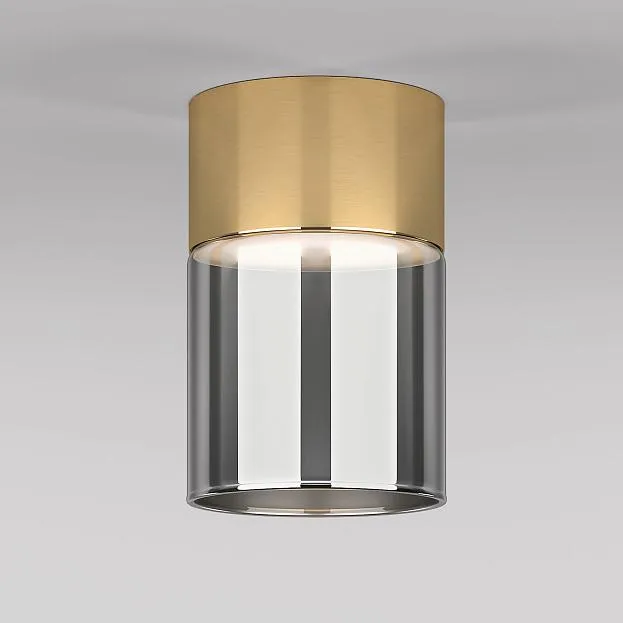 Светильник потолочный светодиодный 10W 4000К латунь/дымчатый Elektrostandard 25047/LED Lumen a064708 Светильник потолочный светодиодный 10W 4000К латунь/дымчатый Elektrostandard 25047/LED Lumen a064708