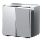 Выключатель двухклавишный влагозащищенный Werkel W5020206 Gallant (серебряный) a052771