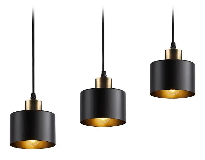 Подвесной светильник в стиле лофт BK/BS черный/латунь E27*3 max 40W 580*120*970 Ambrella light TR8118/3 Подвесной светильник в стиле лофт BK/BS черный/латунь E27*3 max 40W 580*120*970 Ambrella light TR8118/3