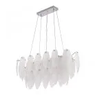 Люстра с плафоном в виде перьев Arte Milano 4653.L750.H240.E14.12 Ni