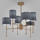 Потолочная люстра с тканевыми абажурами Eurosvet 60162/6 латунь Notturno a065665