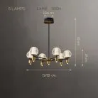 Люстра HELIUM B 6 плафонов Lampatron helium-b-6 8271-22540