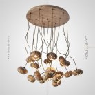 Подвесной светильник CAPSULES 19 плафонов на диске. Светлое дерево. Lampatron 1311-5800