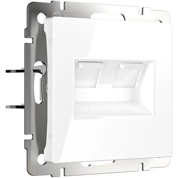 Розетка двойная Werkel W1181101 Ethernet RJ-45 (белая) a051115 Розетка двойная Werkel W1181101 Ethernet RJ-45 (белая) a051115