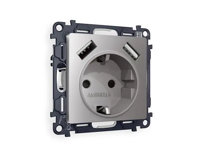 Комплект механизма электрической розетки Ambrella Volt MA509010 QUANT Комплект механизма электрической розетки Ambrella Volt MA509010 QUANT