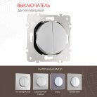 Выключатель двухклавишный, 10AX 250V Arte Milano 202.30-2.silver am