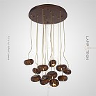 Подвесной светильник CAPSULES 13 плафонов на диске. Темное дерево. Lampatron 1311-5799
