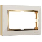 Рамка для двойной розетки Werkel W0081932 (слоновая кость/золото) a051650 Snabb