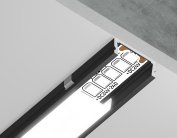 Алюминиевый профиль накладной Ambrella light GP1700BK Alum Profile