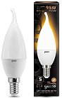 Лампа Gauss 104101110 E14 9.5W 3000K свеча на ветру матовая LED Candle tailed