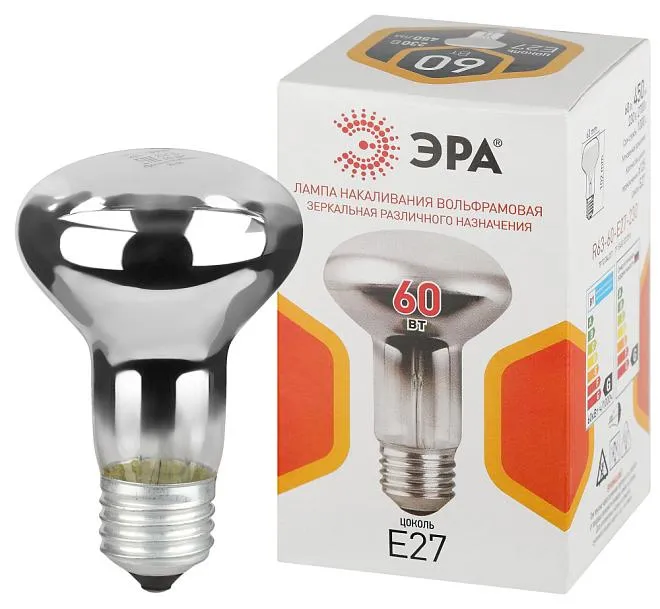 Лампочка накаливания ЭРА R63-60-E27-230 R63