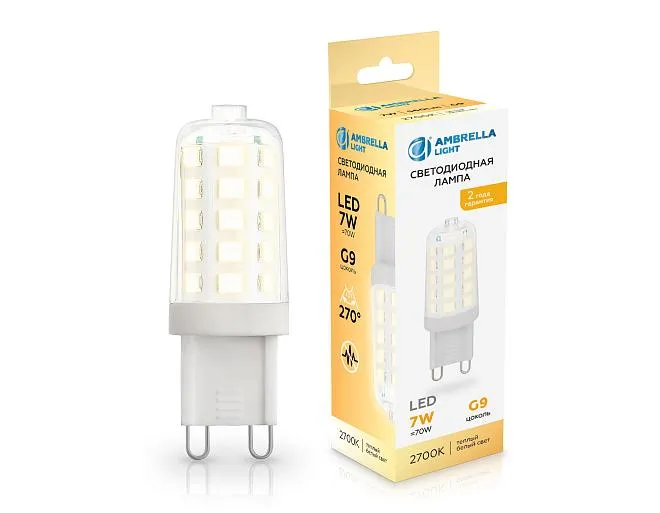 Светодиодная лампа G9 7W 2700K Ambrella light 100703 Светодиодная лампа G9 7W 2700K Ambrella light 100703