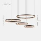 Кольцевые люстры и светильники ALMER COMBO Четыре кольца. 40 + 60 + 80 + 100 см Lampatron 7451-20643
