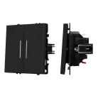 Механизм выключателя двухклавишный непроходной LED SWT-NOBE-MK02-SFPL-L-BK (230V, 10A) Arlight 054264