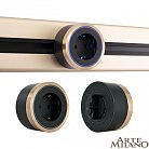 Трековая розетка, 16A 250V Arte Milano 380066TS LED/ES Gold Am