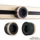 Трековая розетка, 16A 250V Arte Milano 380066TS LED/ES Gold Am