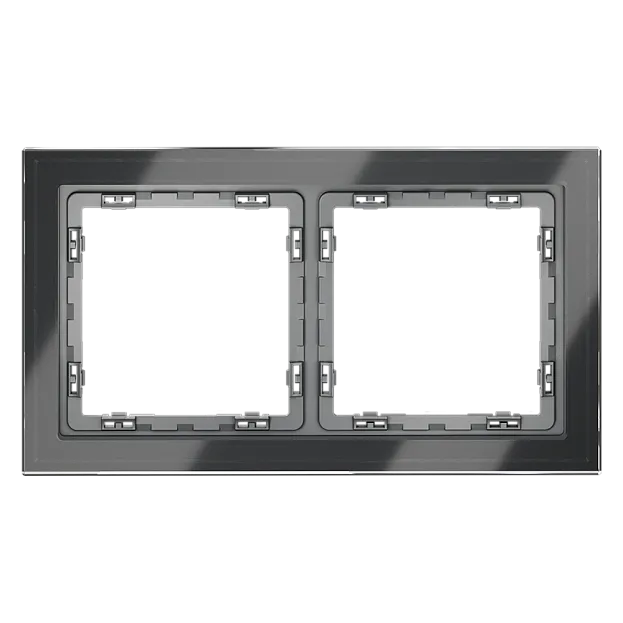 Рамка стеклянная Voltum VLS110207 S70 на 2 поста, (графит, стекло) Рамка стеклянная Voltum VLS110207 S70 на 2 поста, (графит, стекло)