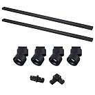 Комплект трековый, черный, 4 светильника, 2 шинопровода по 1м, коннекторы ST Luce ST2652.430.04 BASE