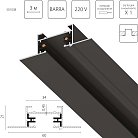 Трек 2-контакт встраиваемый со стыковочным пазом 3м, ЧЕРНЫЙ МАТОВЫЙ Lightstar 501038 BARRA