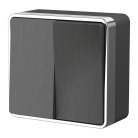 Выключатель двухклавишный Werkel W5020004 Gallant (графит рифленый) a051337