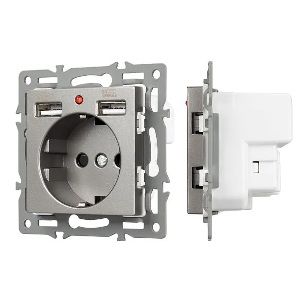 Механизм розетки с USB зарядкой Arlight 043735 Механизм розетки с USB зарядкой Arlight 043735