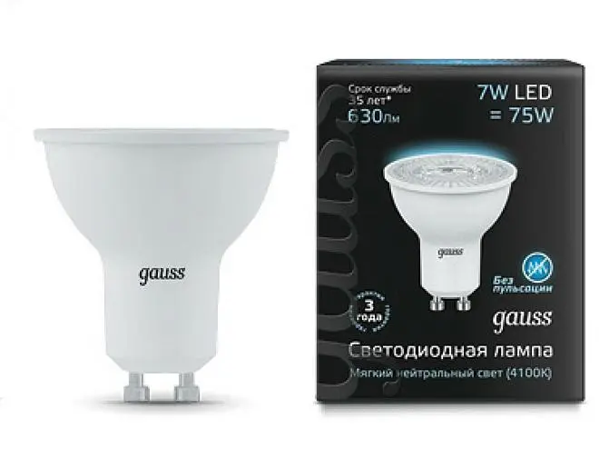 Лампа Gauss 101506207 MR16 7W 4100K Elementary Cофит LED Лампа Gauss 101506207 MR16 7W 4100K Elementary Cофит LED