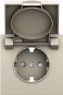 Накладка для розетки Schuko с заземлением, с крышкой, 16A 250 В~, слоновая кость, Donel DS45455 S08