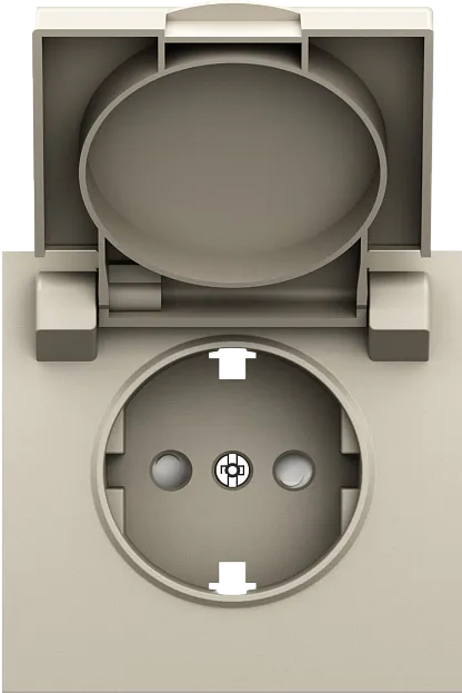 Накладка для розетки Schuko с заземлением, с крышкой, 16A 250 В~, слоновая кость, Donel DS45455 S08 Накладка для розетки Schuko с заземлением, с крышкой, 16A 250 В~, слоновая кость, Donel DS45455 S08