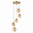 Светильник подвесной Латунь/Янтарный E14 5*40W ST Luce SL1175.303.05 Portici