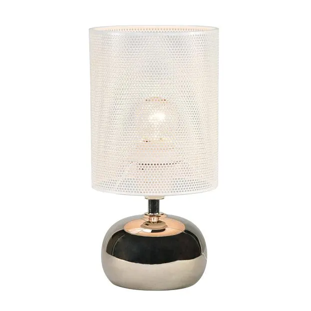 Интерьерная настольная лампа Uniel UML-B307 E14 SILVER/WHITE Интерьерная настольная лампа Uniel UML-B307 E14 SILVER/WHITE