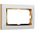 Рамка для двойной розетки Werkel W0081933 (белый/золото) a051653 Snabb