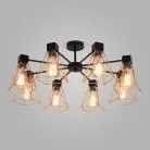 Потолочная люстра Eurosvet 70107/8 черный/латунь Trappola a061403