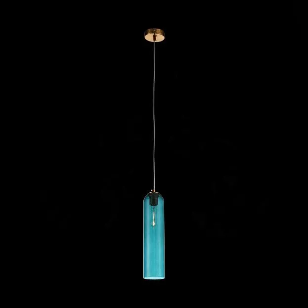 Светильник подвесной Латунь/Голубой E27 1*60W ST Luce SL1145.383.01 CALLANA