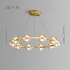 Кольцевые люстры и светильники SEMUND 10 шаров. Цвет Латунь Lampatron 8098-22144