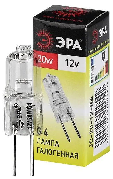 Лампочка галогеновая ЭРА G4-JC-20W-12V