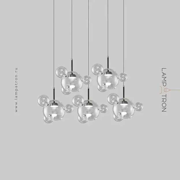 Подвесной светильник BUBBLE B BLACK LUX 5 подвесов Lampatron 8326-22696 Подвесной светильник BUBBLE B BLACK LUX 5 подвесов Lampatron 8326-22696