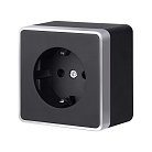 Розетка с заземлением и шторками werkel w5071134 накладные механизмы gallant черный с серебром a051150