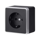 Розетка с заземлением и шторками werkel w5071134 накладные механизмы gallant черный с серебром a051150
