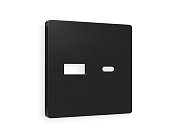 Лицевая панель ALFA (Черный матовый) для розетки 2USB тип Ambrella Volt AP8110 QUANT