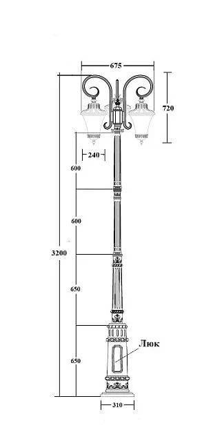 Наземный фонарь Oasis Light 86410B/18L E7 Bl ELBA
