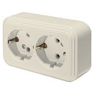 Розетка 2-местная с/з (RA 16-238-БЖ) пластик АВС 250В 16А IP20 слоновая кость Stekker 49056 PST16-31-20