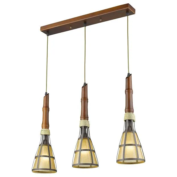 светильник подвесной, E14, 3x60W Velante 573-706-03 Деревянный стиль