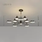 Люстра GISBERT 10 ламп. Цвет Черный + Латунь Lampatron 7658-21431