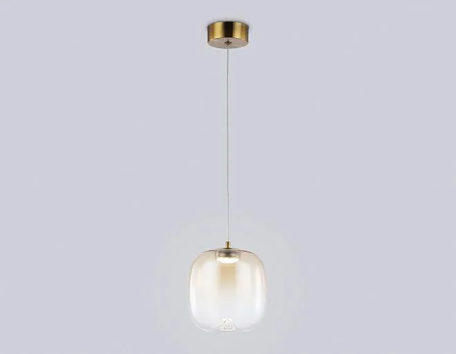 Подвесной светильник Ambrella light LH11093 BS/TI латунь/янтарь 4W 3000K D150*170