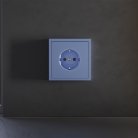 Накладка для розетки с заземлением и защитными шторками, (деним) Voltum VLS000715 S70