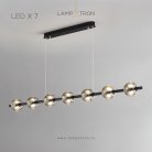 Реечный, рядный светильник SEMUND LONG 7 шаров. Цвет Черный Lampatron 8100-22155