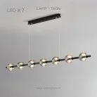 Реечный, рядный светильник SEMUND LONG 7 шаров. Цвет Черный Lampatron 8100-22155
