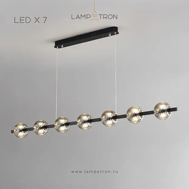 Реечный, рядный светильник SEMUND LONG 7 шаров. Цвет Черный Lampatron 8100-22155 Реечный, рядный светильник SEMUND LONG 7 шаров. Цвет Черный Lampatron 8100-22155